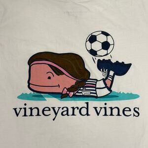 Vineyard Vines Soccer T Shirt Girls Size Small White Short Sleeve Preppy